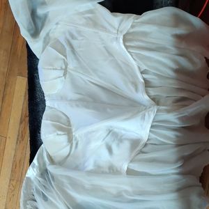 MISSORD LANTERN SLEEVE SATIN BUSTIER SKATER DRESS M0923 Large White